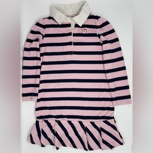 GYMBOREE: Pink/Blue Long-sleeve, Stripe Polo Style Dress, Size 7